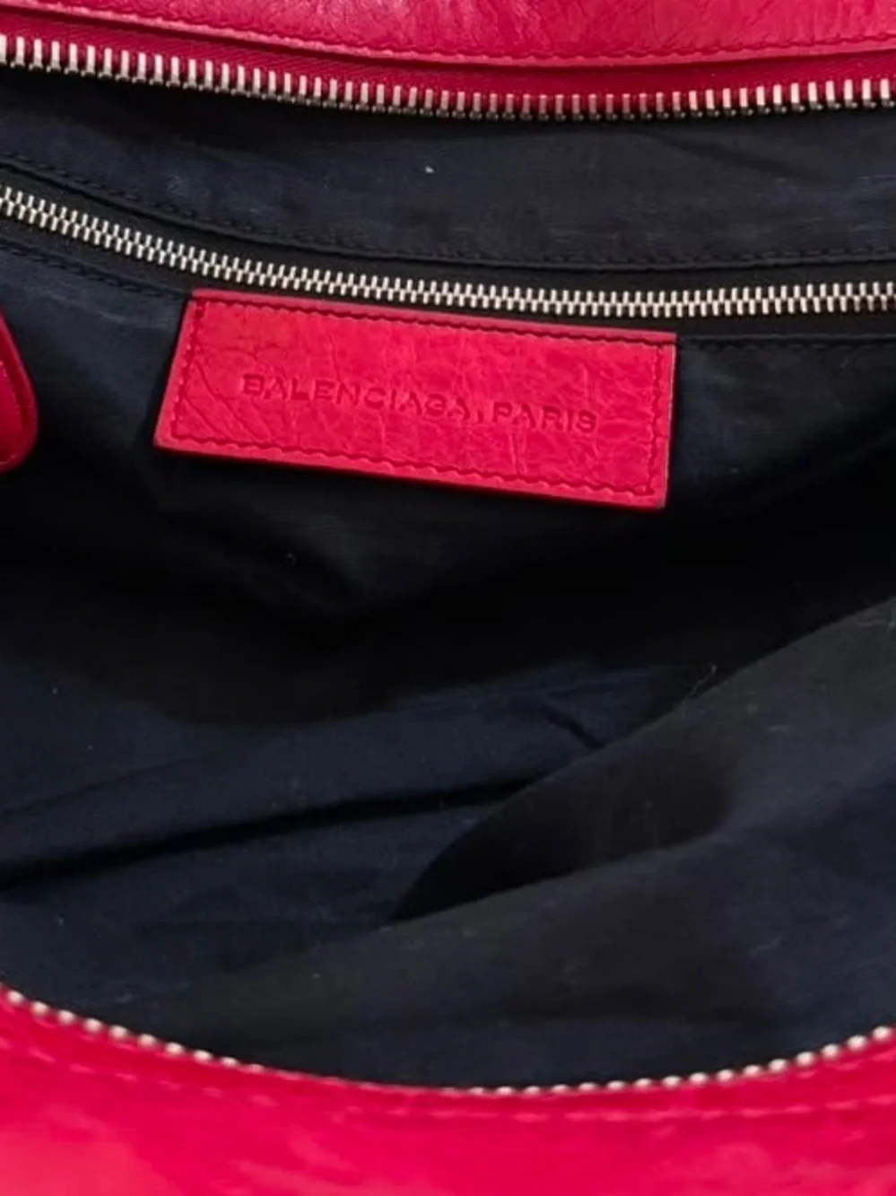 Balenciaga 2009 Ruby Red Lambskin Giant 21 Silver Midday Moto Bag